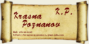 Krasna Poznanov vizit kartica